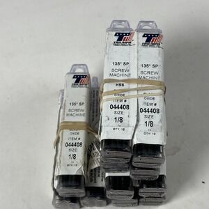 Triumph 1/8" HSS Drill Bit Lot 132pcs 11 Tubes 135° Split Point Black Oxide
